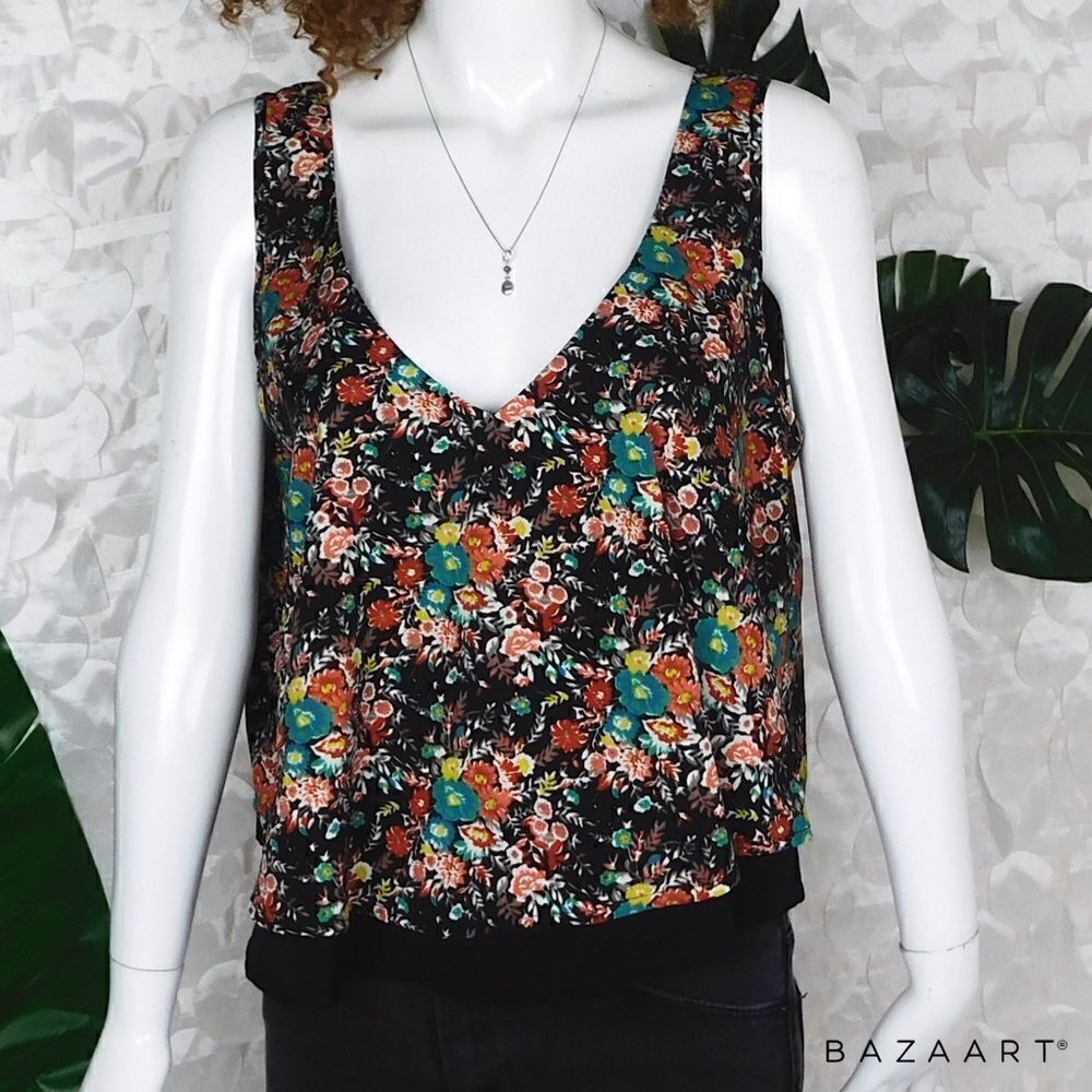 American Rag Floral Crop Top Size L